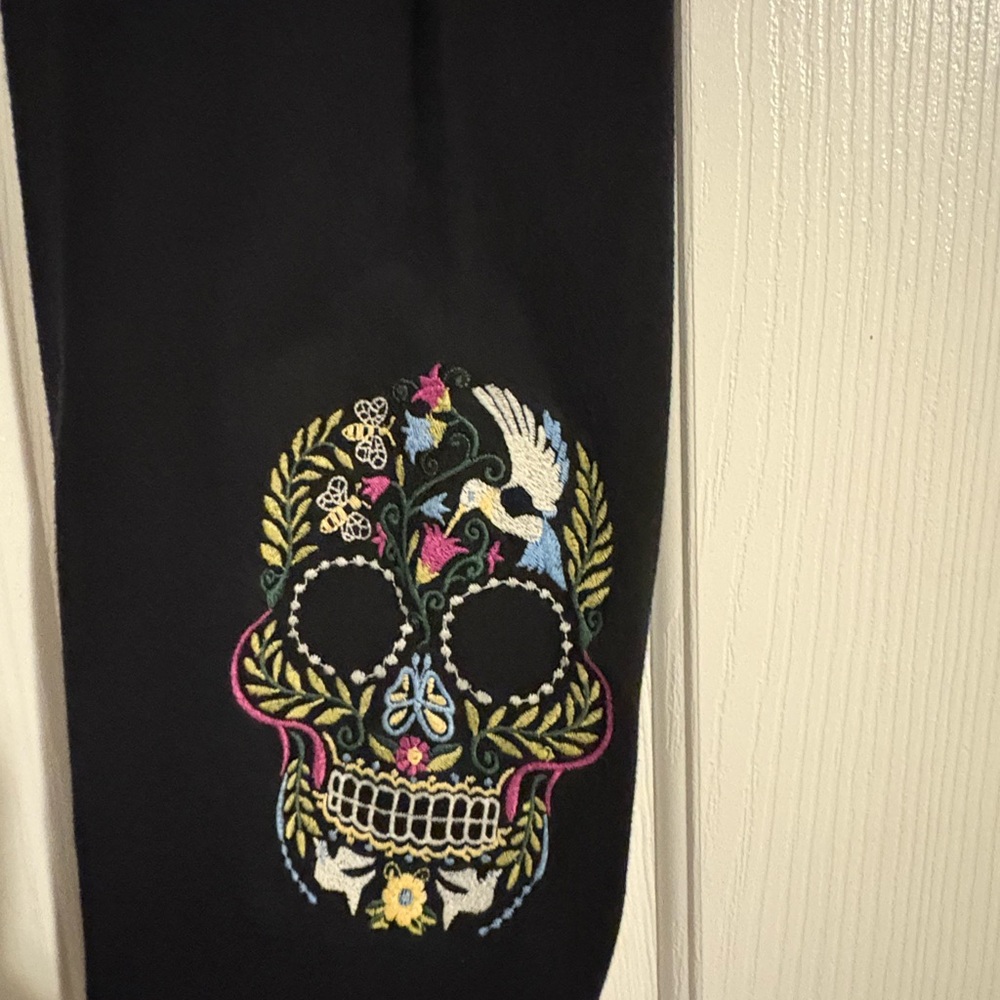 Torrid Black Crop Leggings with Sugarskulls - Picture 2 of 3